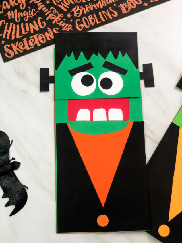 Frankenstein Puppet Craft For Kids [Free Template] Story