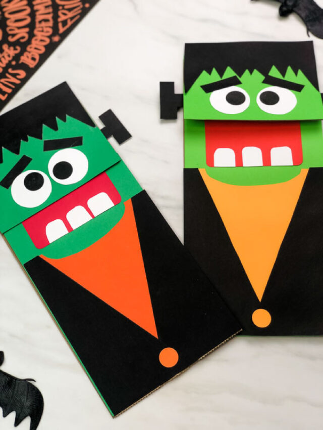 Frankenstein Puppet Craft For Kids [Free Template] Story
