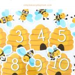 Numbers Activity For Preschoolers | Create a cute, simple game that'll keep your preschooler engaged and quiet when you download this printable bee number activity.