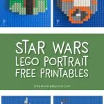 Star Wars Lego Mosaic | Kids bored? They'll love these fun Star Wars printables that show them how to create 2 of their favorite characters, BB-8 and Boba Fett. It's a great activity for whenever boredom strikes!