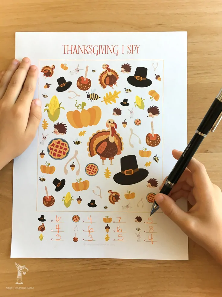 Thanksgiving I spy | printable activities for kids