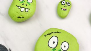 zombie painted rocks for kids