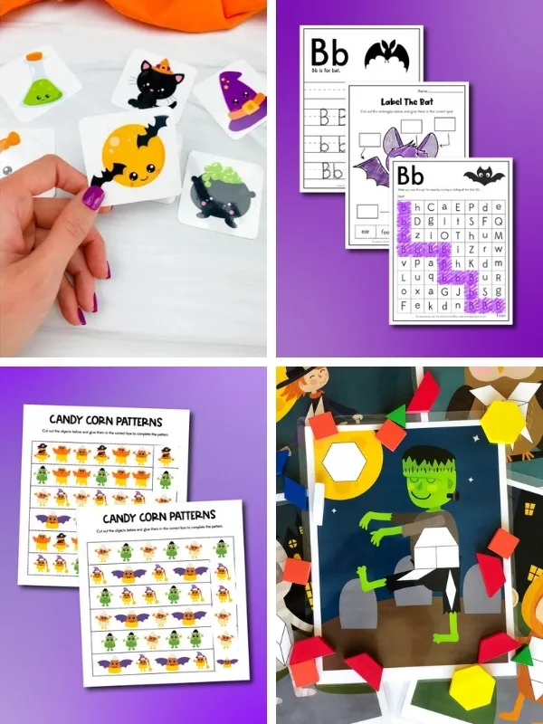 Halloween activities for kids image collage