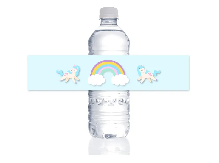 unicorn birthday party | water bottle labels 