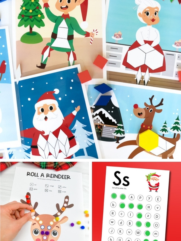 Christmas activities for kids image collage