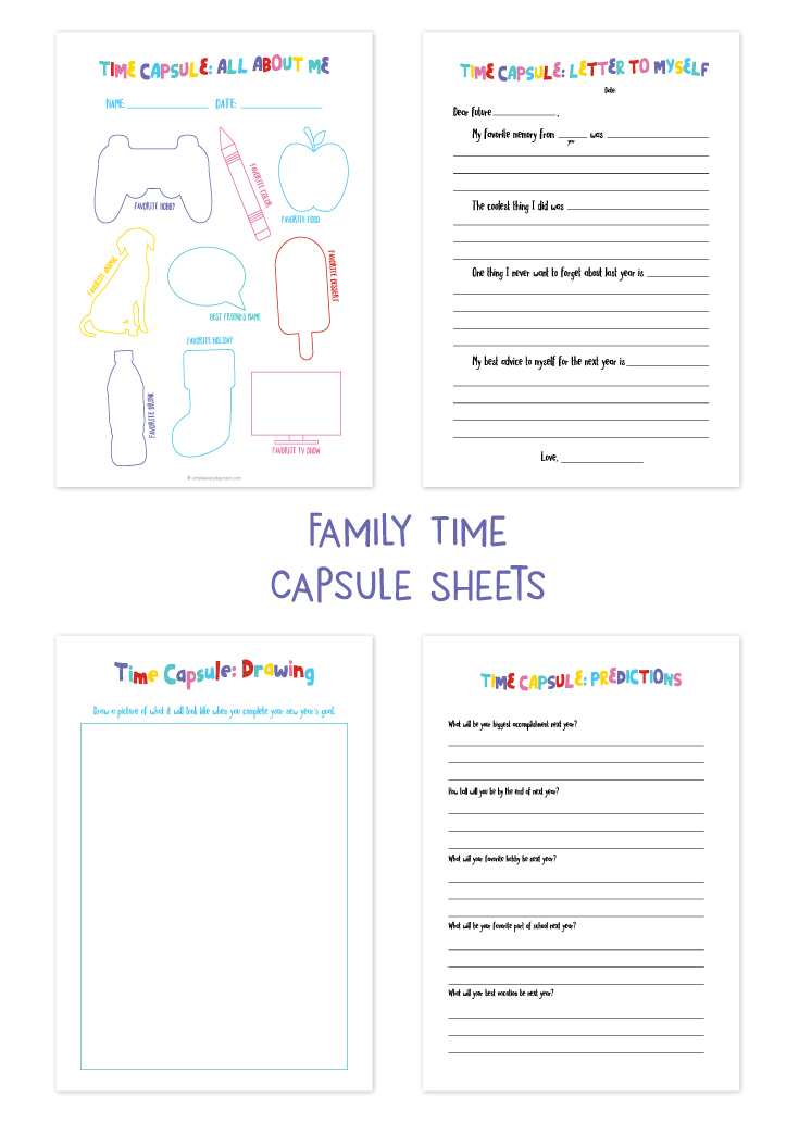 Family Time Capsule Ideas | Celebrate New Year's Eve with this fun family time capsule. #nye #kidsactivities #newyearseve