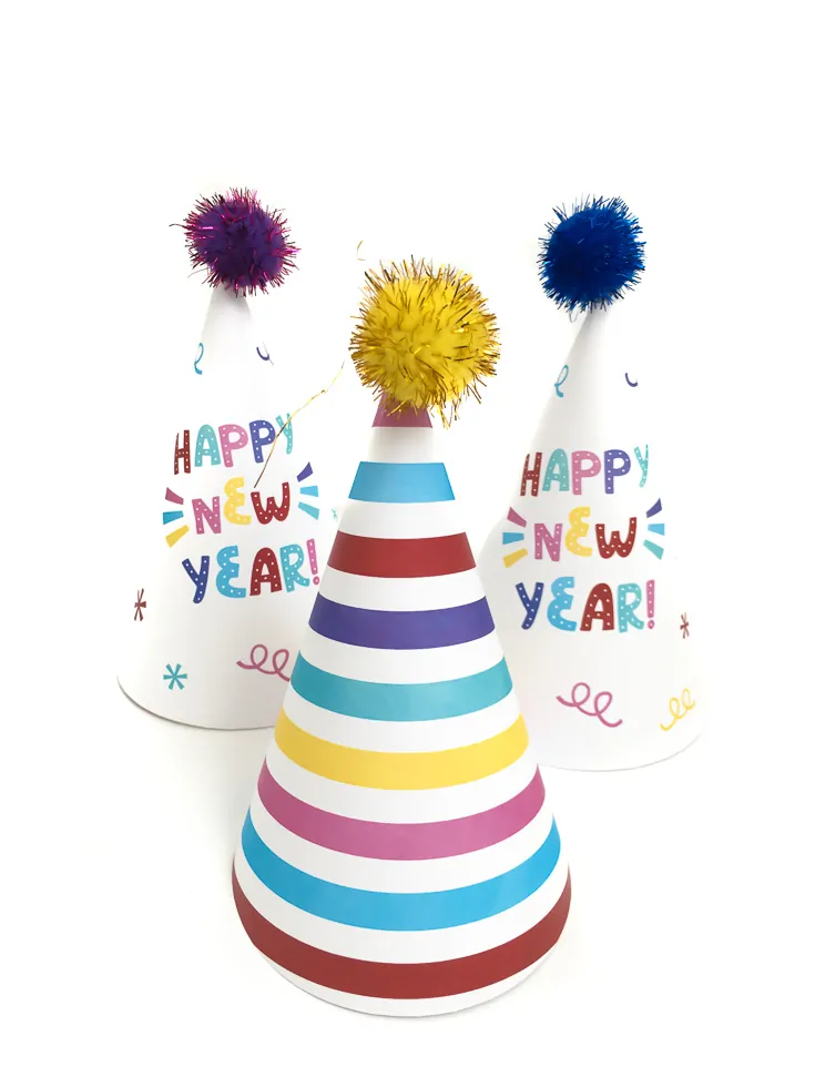 Printable New Year's Eve Ideas For Families & Kids | Party Hats | Bingo | I Spy | Coutndown Bags 