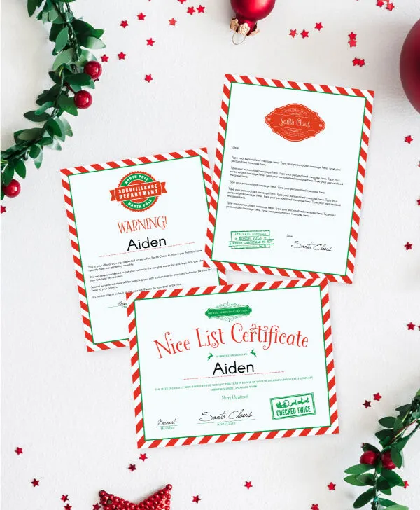 editable letters from Santa
