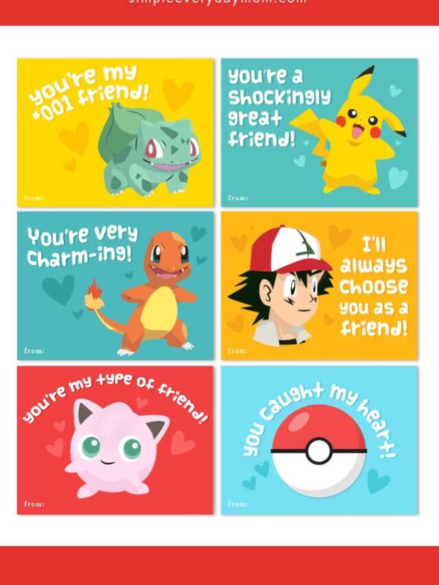 Free Printable Pokemon Valentines Cards For Kids Story