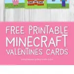 Boys will love these free printable Minecraft valentines for the class party! #minecraft #minecraftvalentines #valentinesforboys #gamer