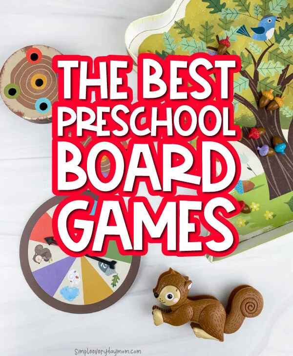 sneaky snacky squirrel game with the words the best preschool board games