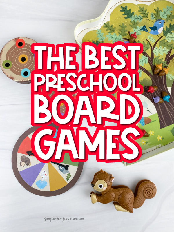 sneaky snacky squirrel game with the words the best preschool board games