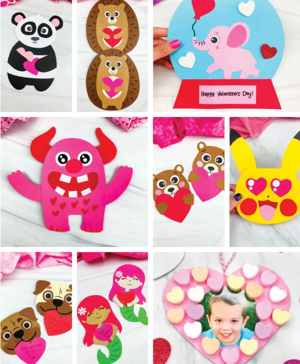 Valentine craft image collage