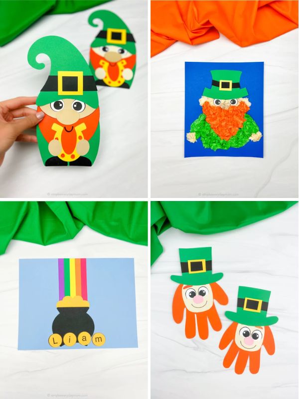 Collage of DIY St. Patrick's Day Crafts