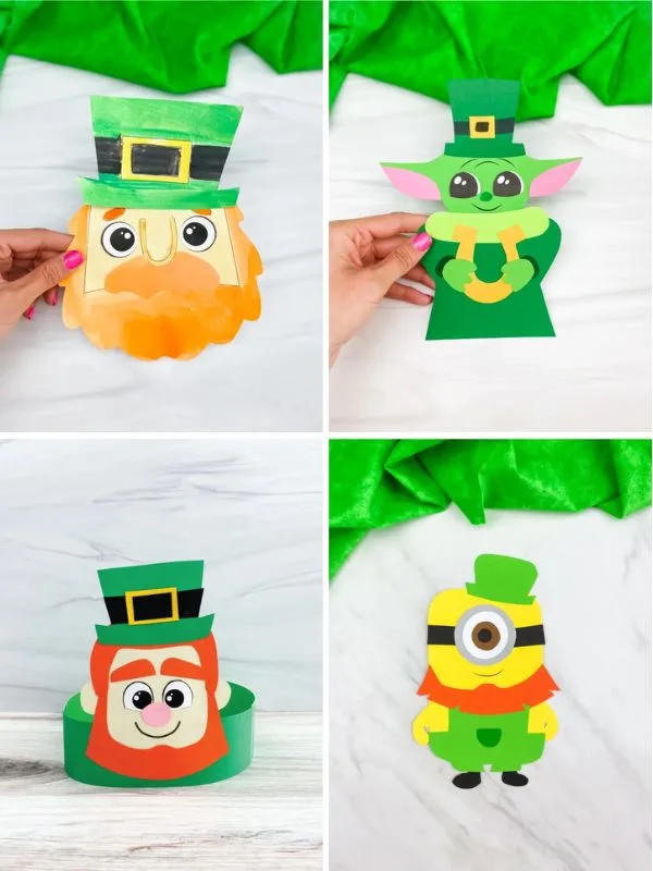 Colage of Pot Of Gold & Rainbow Craft For Kids [Free Template]