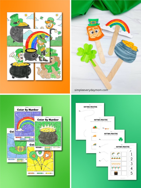 St. Patrick's Day kids activities image collage