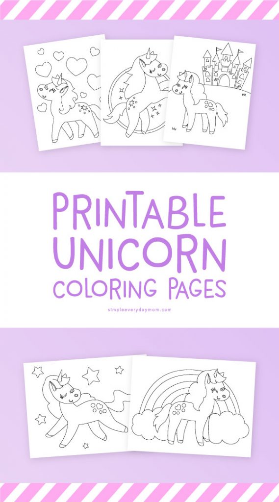 5 Printable Unicorn Coloring Pages