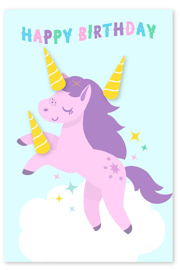 unicorn party game: pin the horn on the unicorn