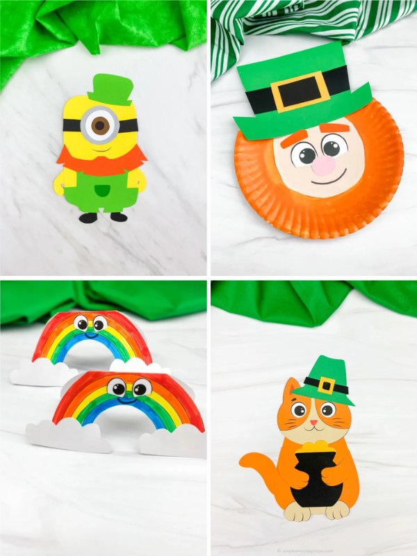 Collage image of Easy Craft Ideas For St. Patrick's Day
