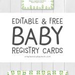 Printable Baby Registry Cards