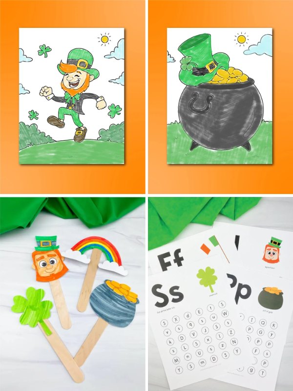 Collage image of St. Patrick's Day Activities For Kids