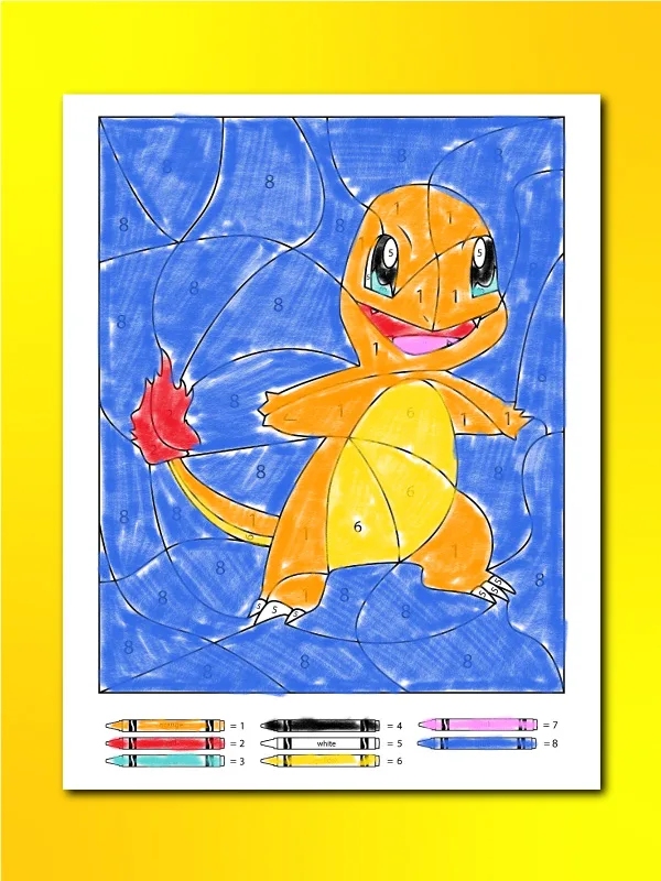 Charmander color by number