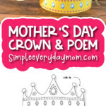 mother's day crown image collage with the words mother's day crown & poem