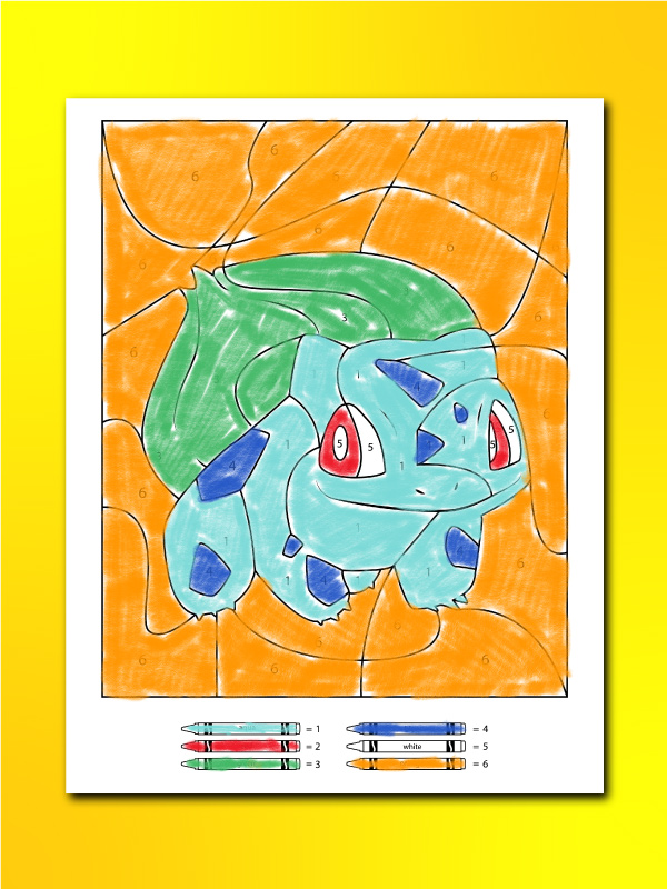 Bulbasaur color by number