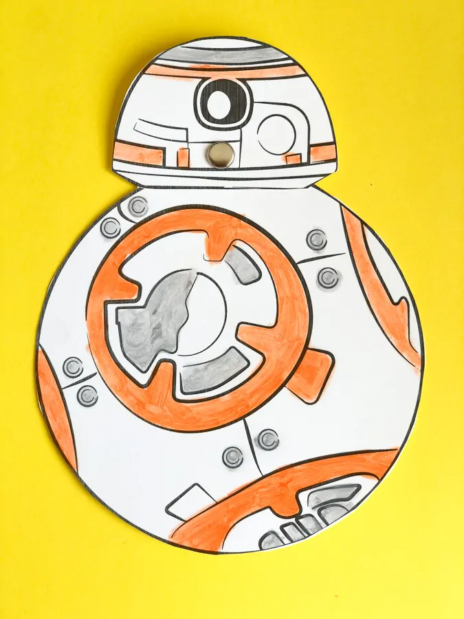 bb-8 card on bright yellow background