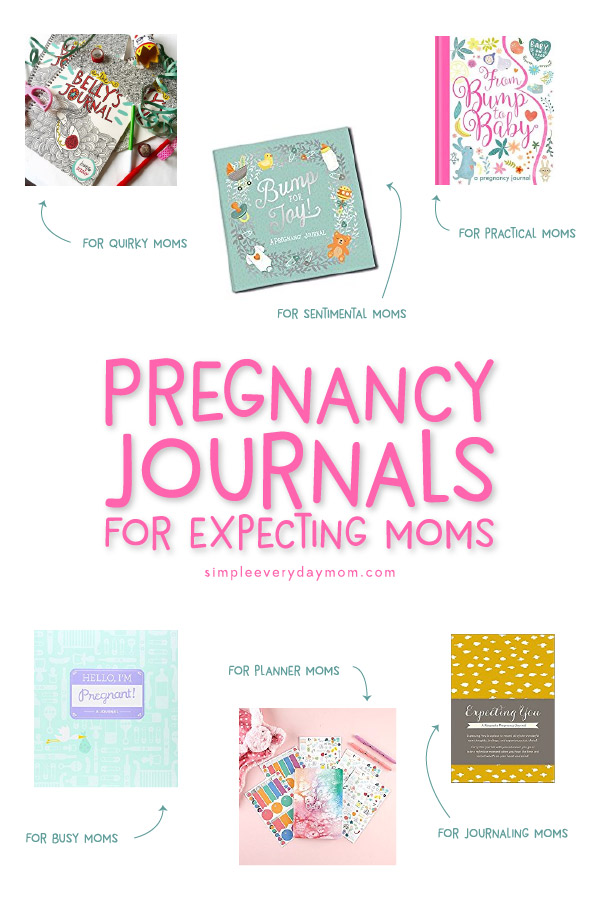 6 pregnancy journals with text