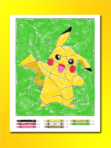 3 Free Pokemon Color By Number Printable Worksheets