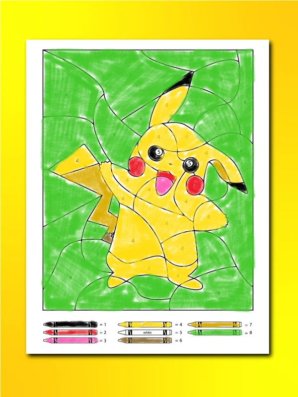 Pikachu color by number