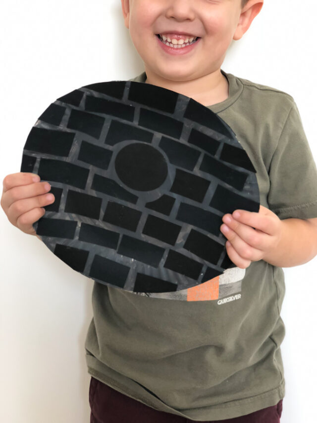 A Simple DIY Death Star Paper Plate Craft All Kids Can Do Story