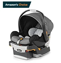 black, gray and orange Chicco Keyfit infant car seat