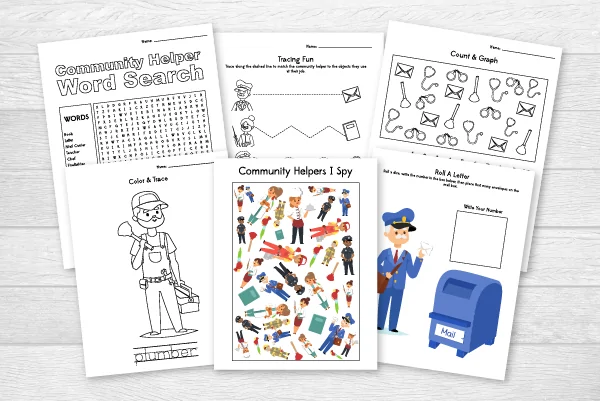 printable community helpers worksheets for kindergarten and first grade