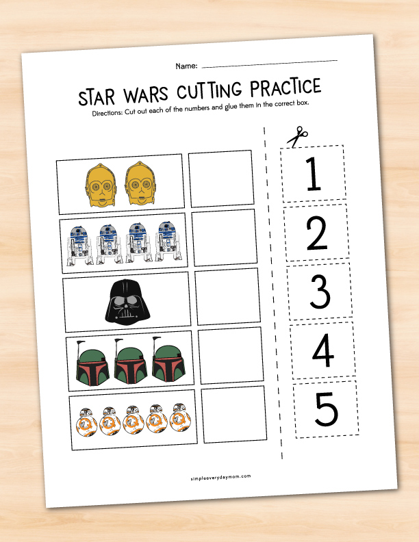 Star Wars cutting worksheet