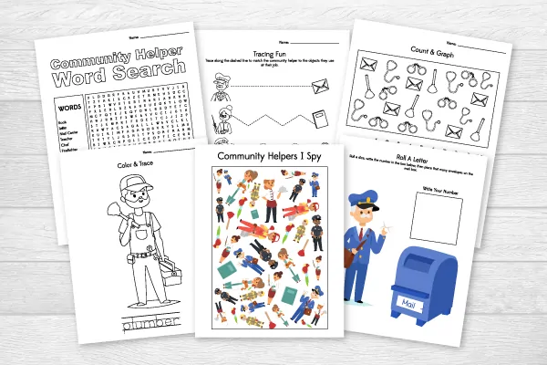 printable community helpers worksheets for kindergarten and first grade
