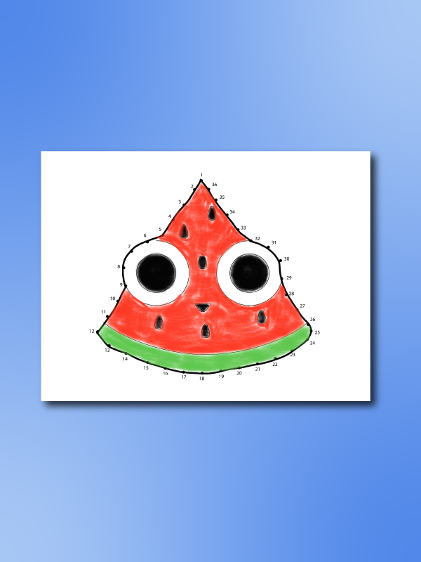 watermelon connect the dots printable