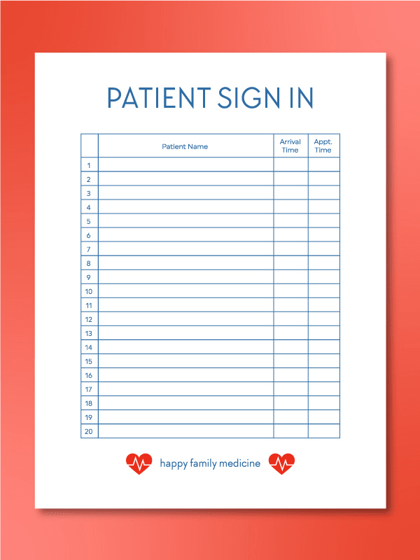 pretend play doctor sign in form