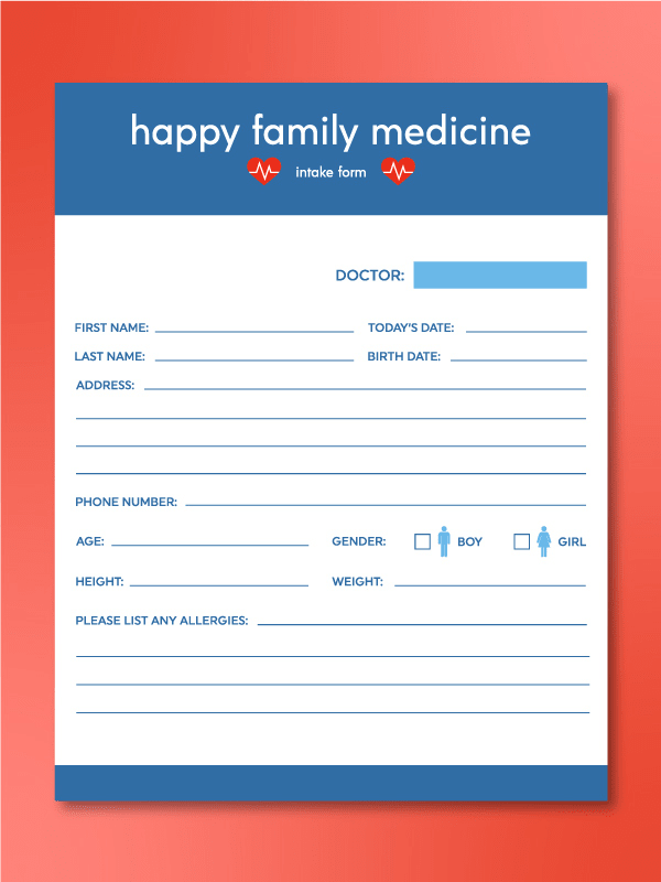 pretend play doctor sign form