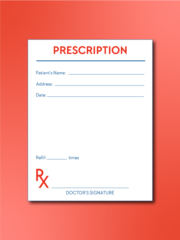 pretend play doctor prescription form
