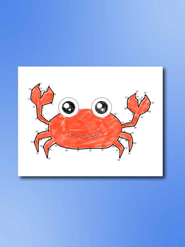 crab connect the dots printable