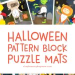 Halloween Learning Activities For Kids | Introduce young kids to important math concepts with these printable pattern block mats. #earlychildhood #halloween #ideasforkids #kidsandparenting