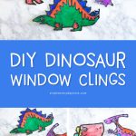 Dinosaur Kids Crafts | Have your dino loving boys and girls make these easy, cheap and fun DIY suncatchers. They're the perfect summertime boredom buster. #kidscrafts #craftsforkids #ideasforkids
