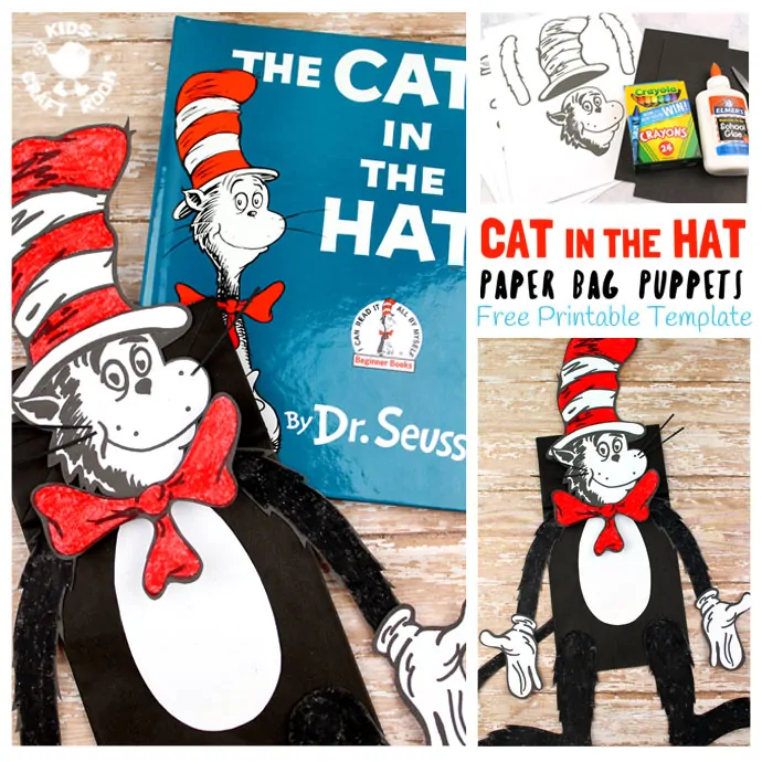 Free printable cat in the hat puppet