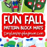 fall pattern block mat image collage with the words fun fall pattern block mats