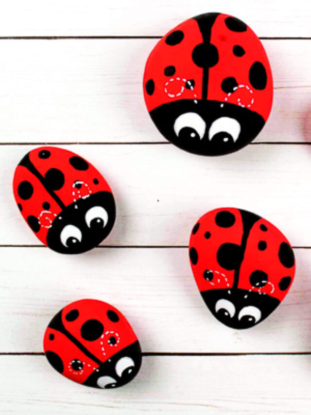 DIY Ladybug Rock Art For Kids Story