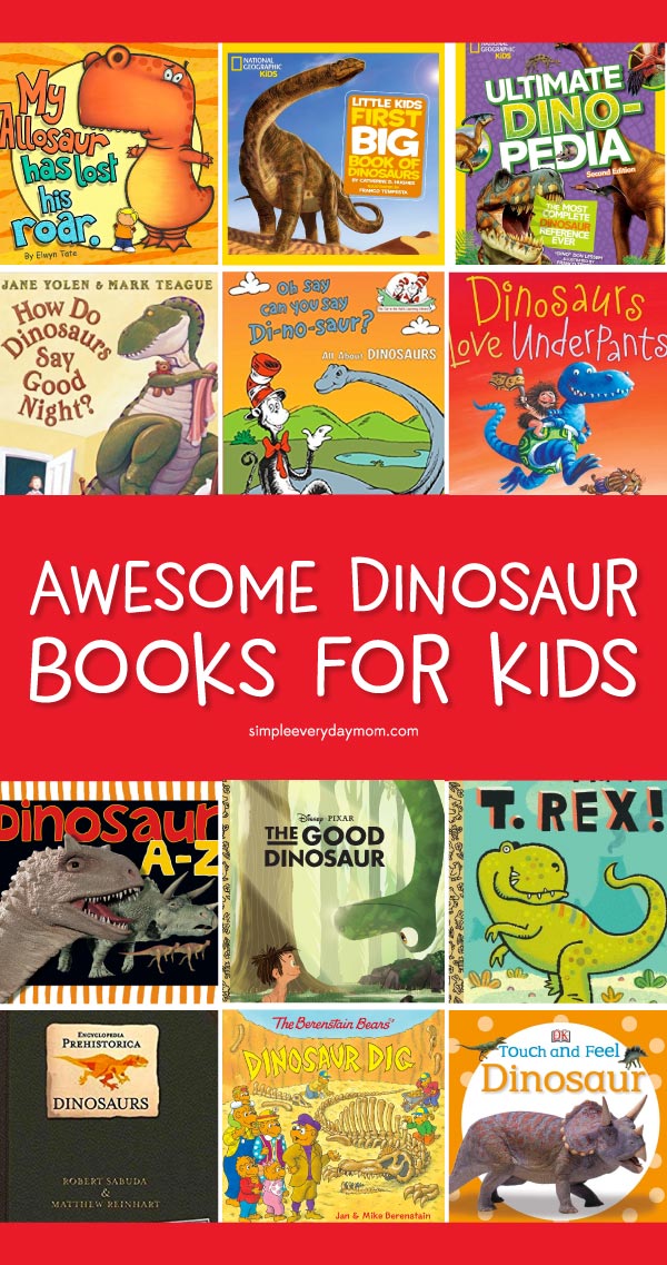 Dinosaur Books For Kids | Discover the best children's books about dinosaurs for kids of all ages from toddler, to preschool to kindergarten and beyond. There are storybooks, learning books and a cool pop up book too! #earlychildhood #childrensbooks #dinosaurs #kidsactivities #kids #preschool #kindergarten