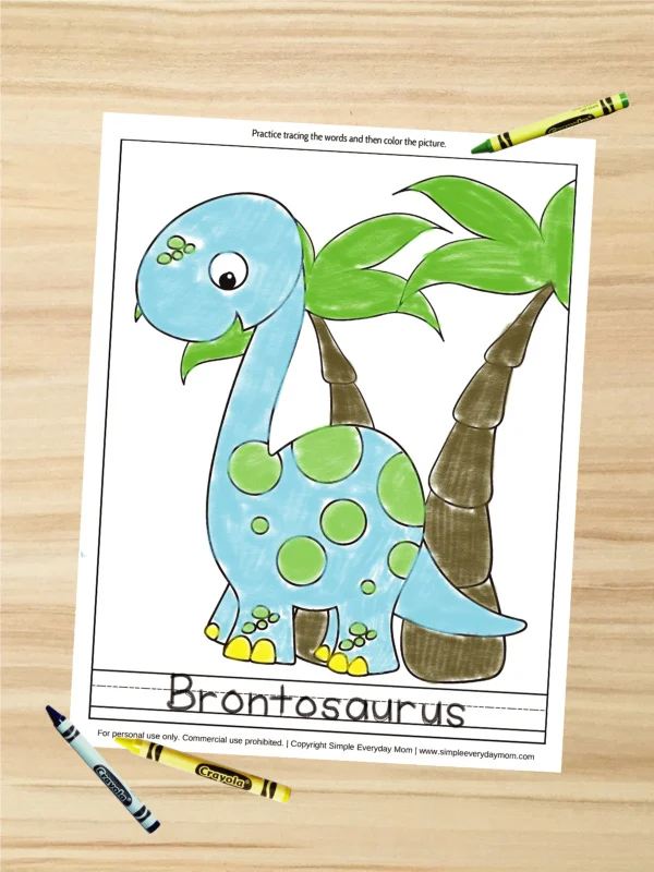 blue dinosaur coloring page