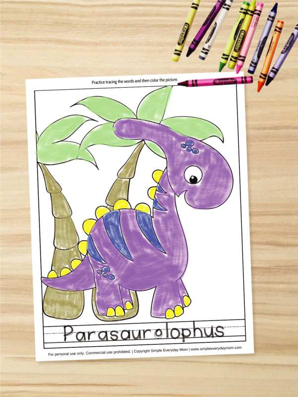 purple dinosaur coloring page